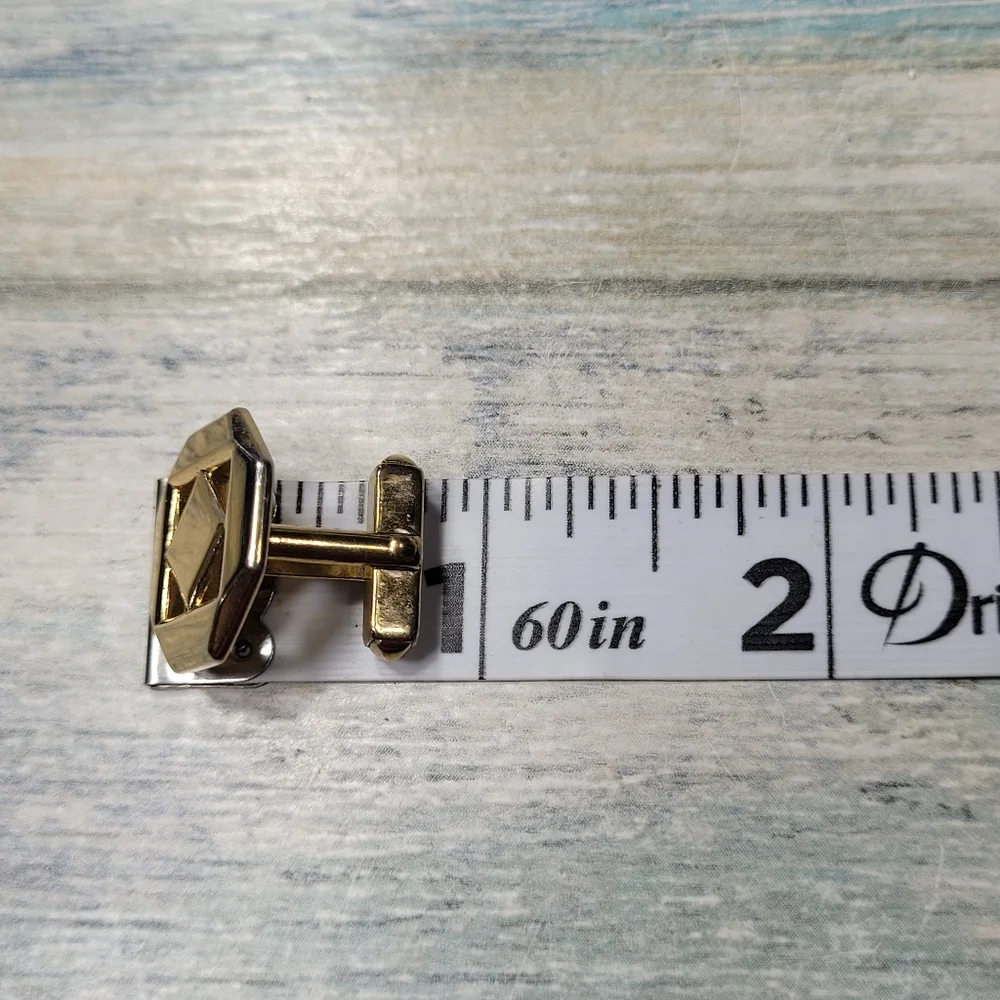 Vintage ANSON Geometric Gold Cufflinks
